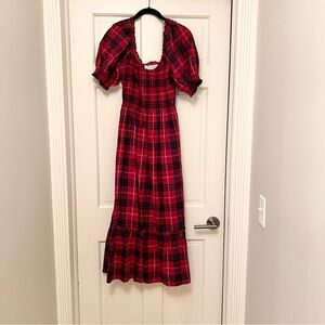 Hill House Cherry Tartan Plaid Louisa Nap Dress Small